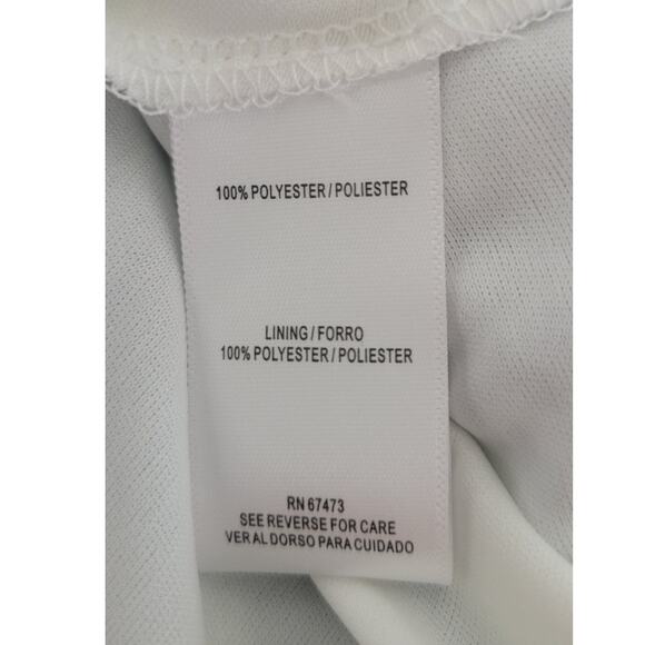 Danny and Nicole Dress Womens 12 Sleeveless Floral Lace Blue/White Belted Dress - Picture 15 of 16